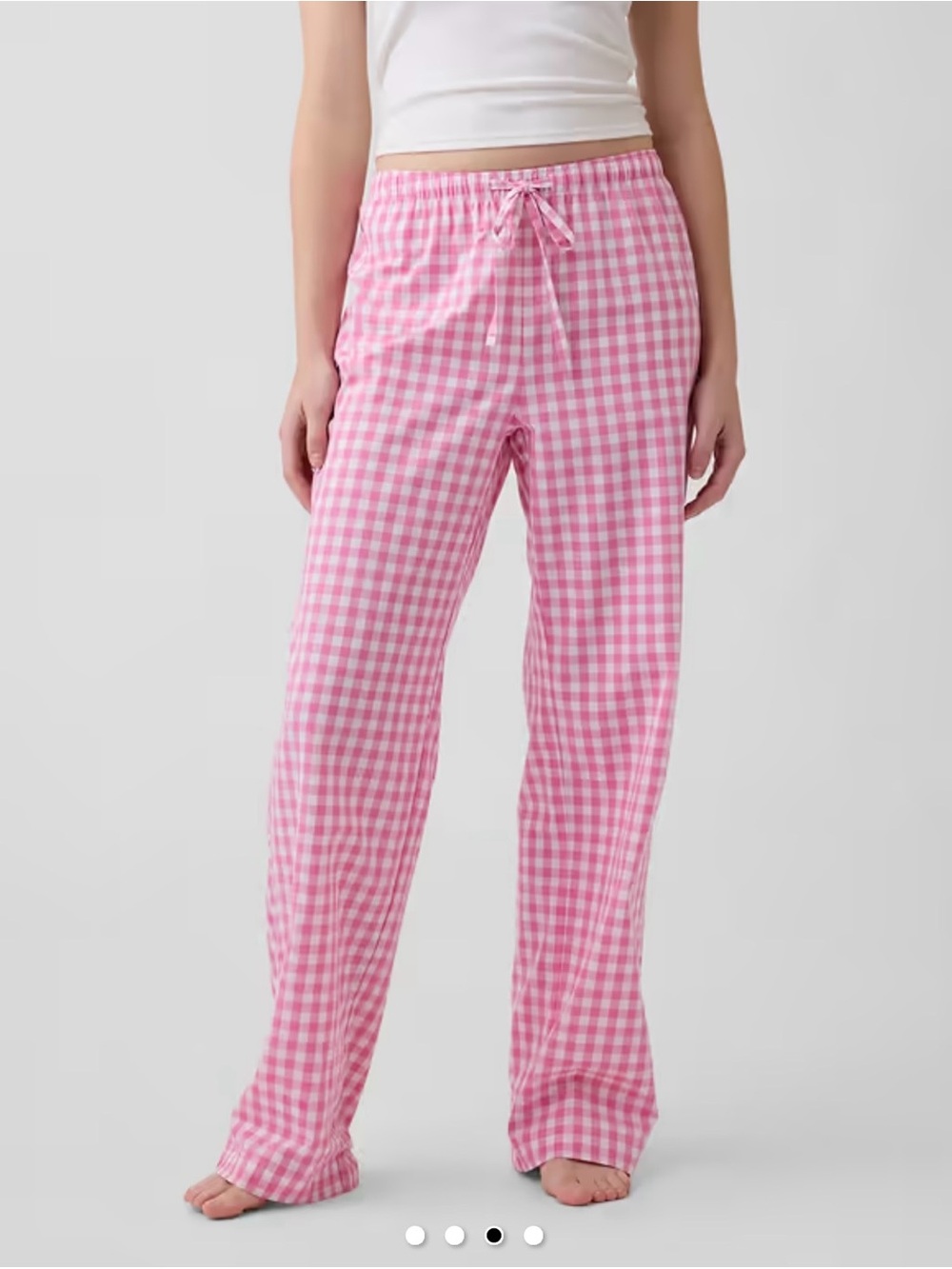 New GAP Poplin Pink Gingham Cotton Pajama Pants XL - Picture 2 of 12
